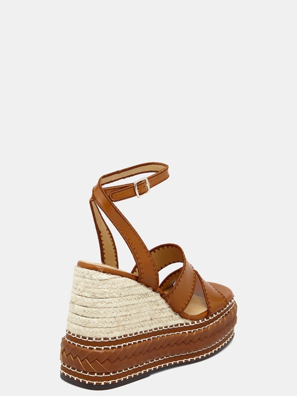 Castaner Tan Leather Espadrille Wedge Sandals - Picture 7 of 11